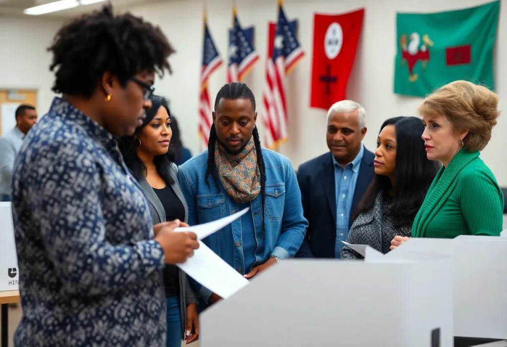 Diverse voters discussing key issues in South Carolina